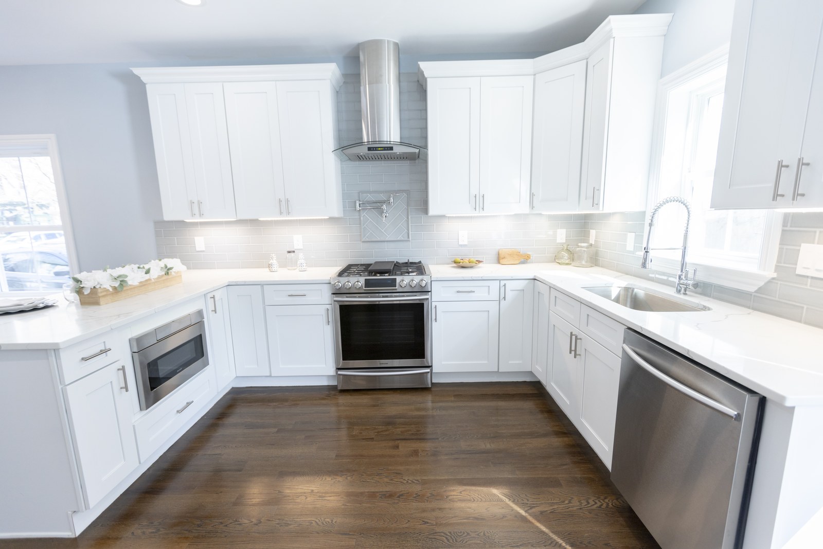 Completed white kitchen remodel